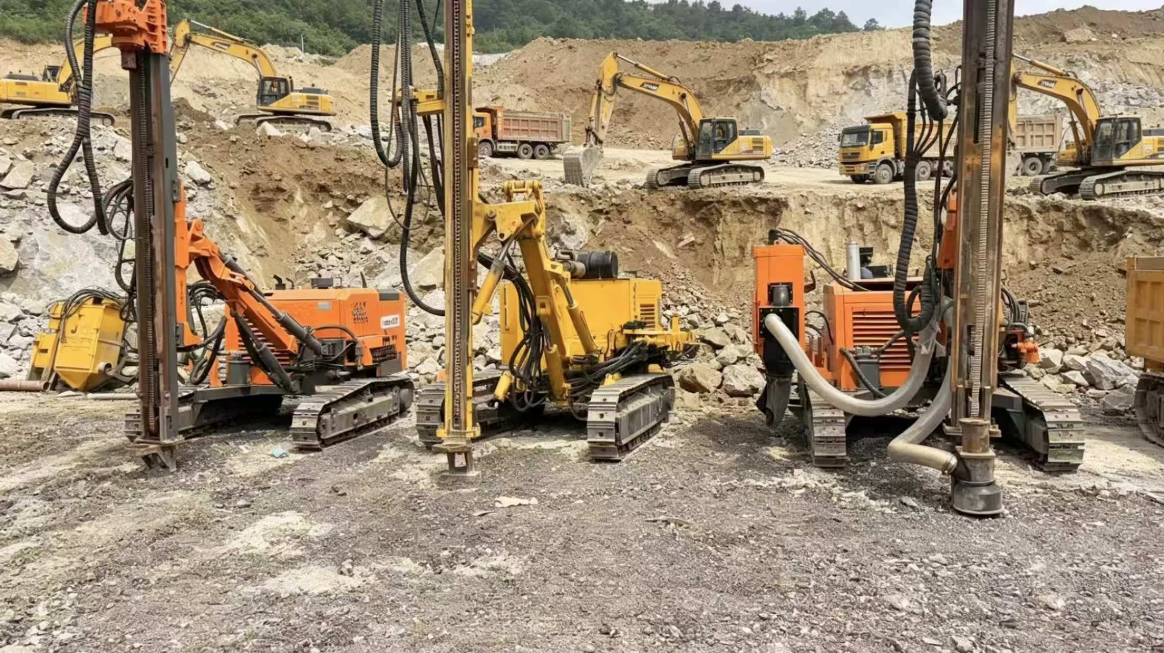 Various DTH Drills, High-Lift Drills & Air Compressors for Sale.