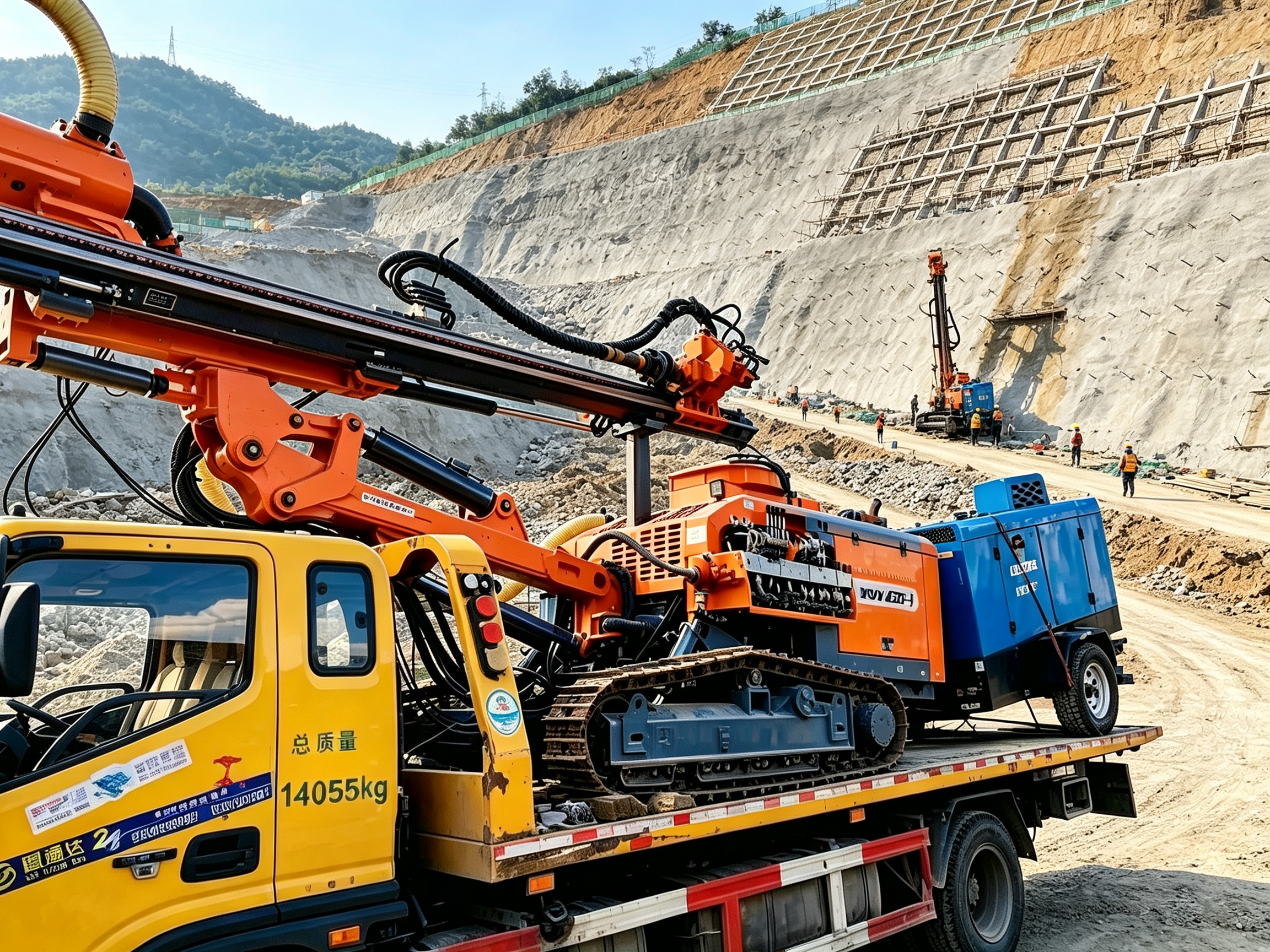 Various down-the-hole drills, high-lift drills and air compressors for sale