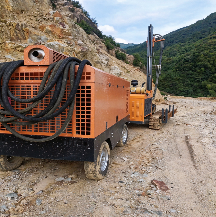 Various down-the-hole drills, high-lift drills and air compressors for sale