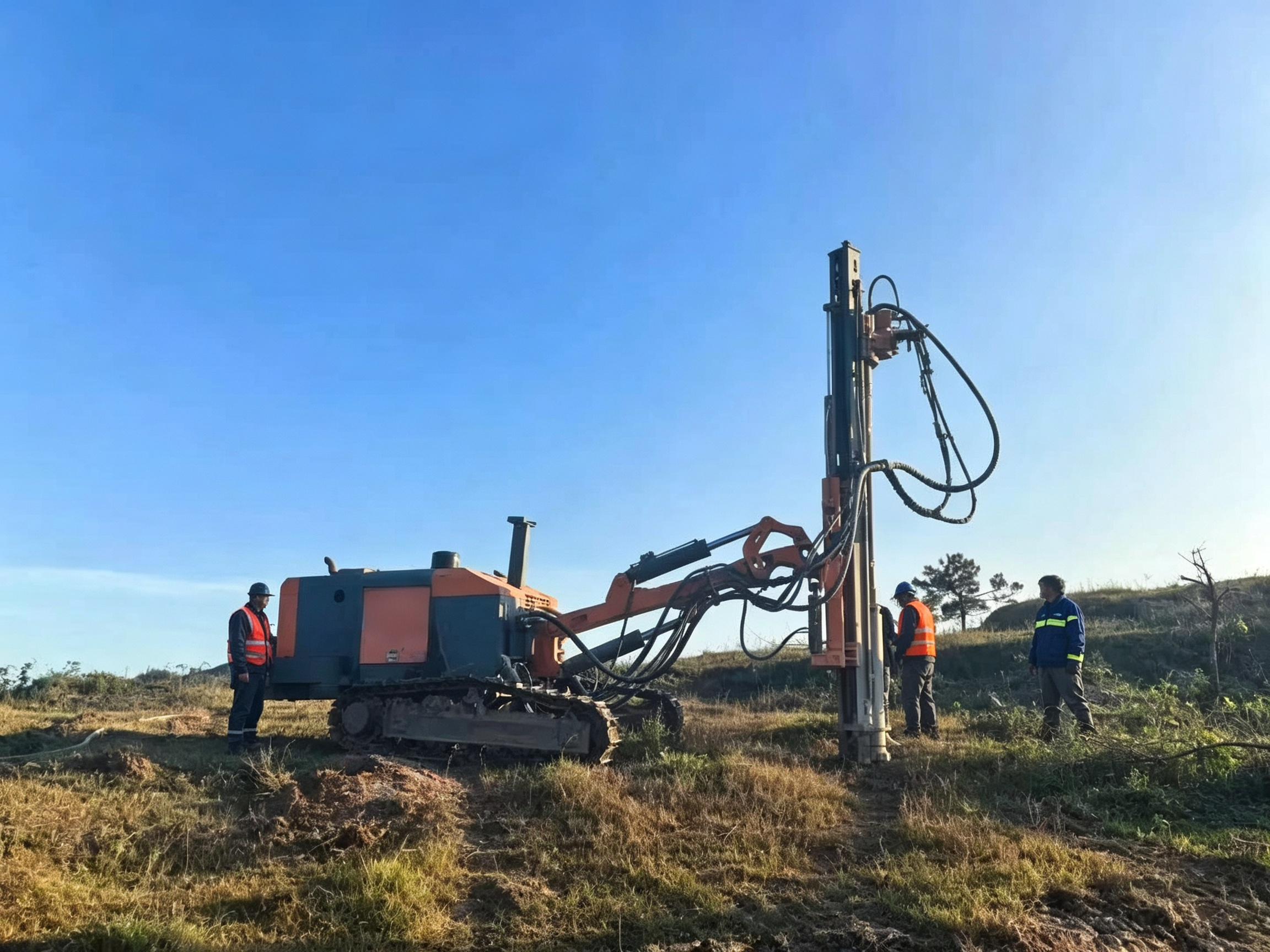 Various down-the-hole drills, high-lift drills and air compressors for sale