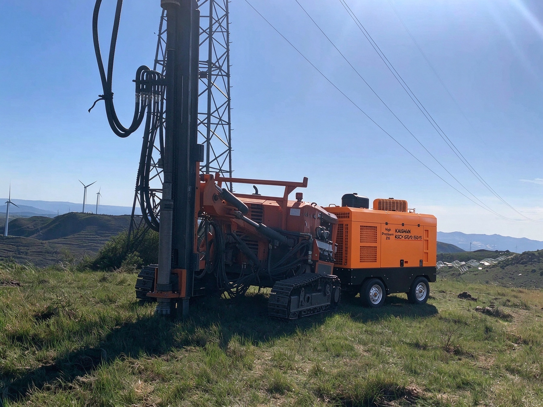 Various down-the-hole drills, high-lift drills and air compressors for sale